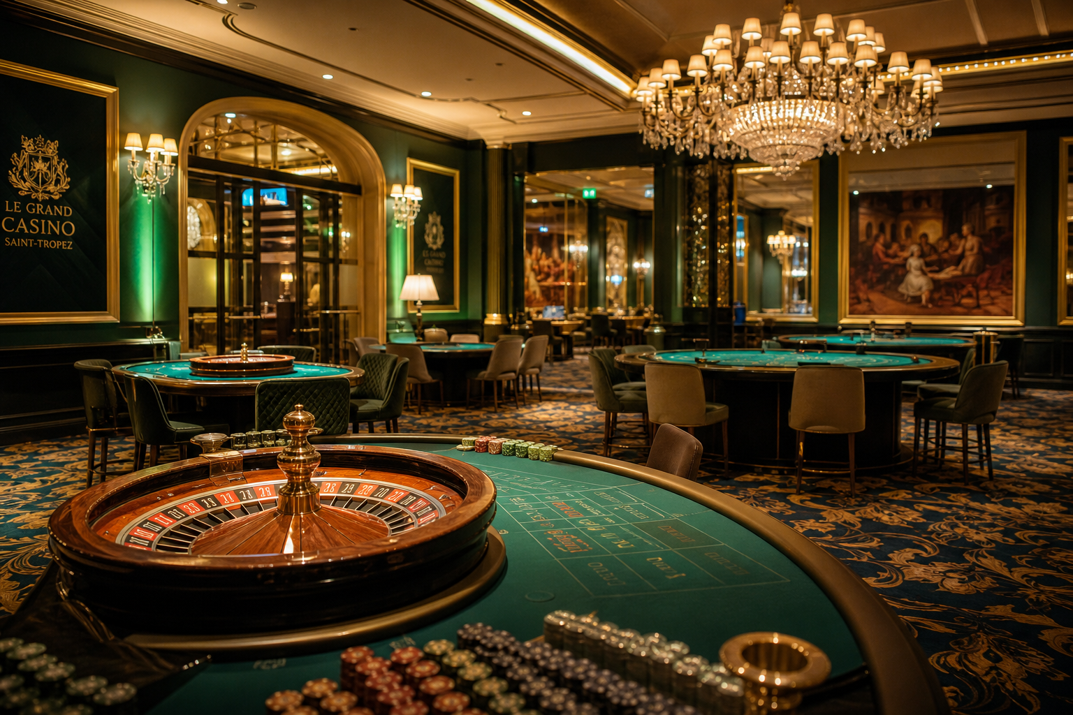 Salle de jeux élégante du casino Pulaci